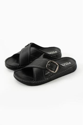 colex sports Men's Leather (Artificial) Orthopedic Comfortable Sole Adjustable Buckle Stitched Stylish Inside-Out Men's Slippers