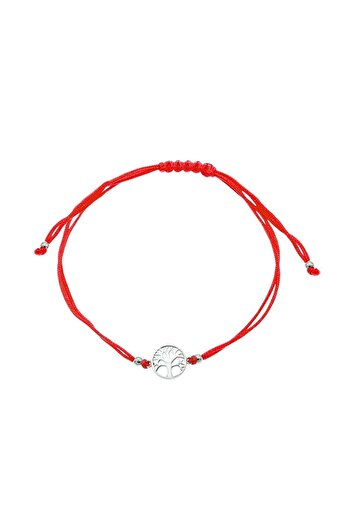 Bijuteria SORELLY Bratara Argint Snur Rosu Copacul Vietii 1 cm