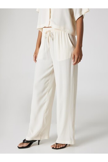 A LOT LESS Leila cream wide-leg trousers