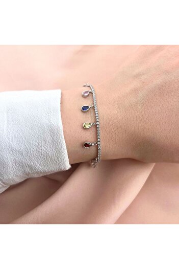 Bijuteria SORELLY Bratara Argint Tennis Rainbow Charms