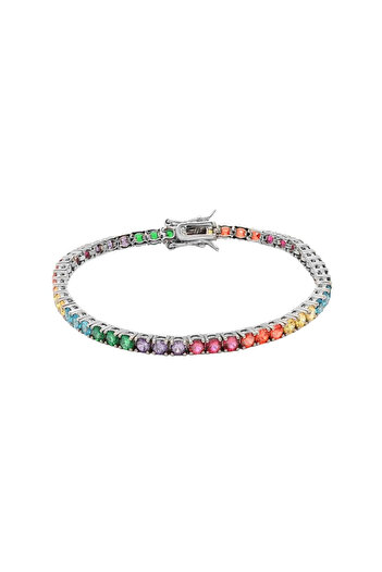 Bijuteria SORELLY Bratara Argint Tennis cu Pietre Multicolore 3mm 19 cm