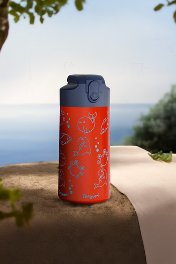 Penguen 500ml Children's Water Bottle |   Stainless Steel |   With Straw |   Bpa-Free |   With Leak-Proof Lid