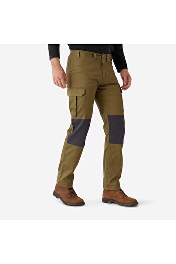 Decathlon Men's Cargo Hunter Pants - Light Brown - Hunting and Nature Observation - Steppe 500