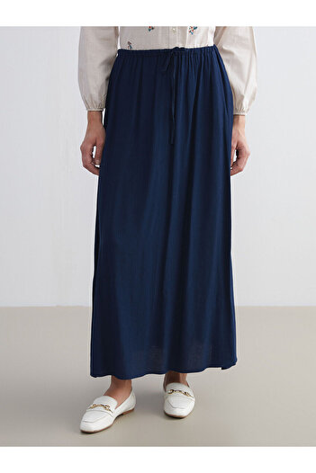 LC Waikiki Textured Flared Skirt with Elastic Waist