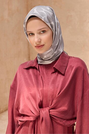 Belli Tivil Pure Silk Scarf 4117 - 82 Gray Mixed Pattern
