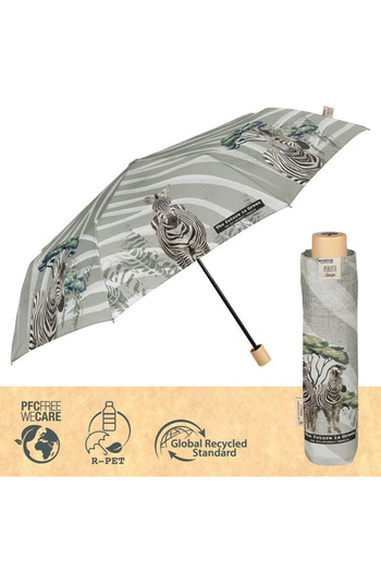 Perletti Safari Zebras Manual Folding Rain Umbrella