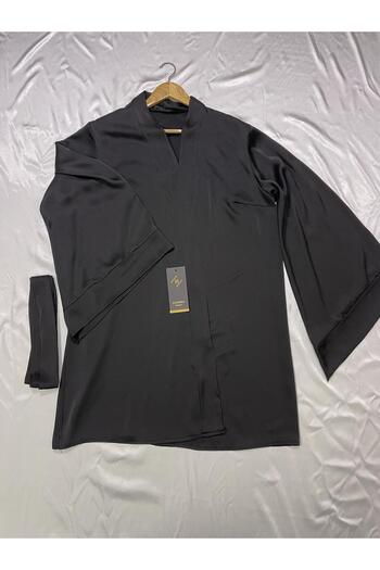 Juwana Women's Satin Ipke Belted Robe Kimono – Wide Sleeve, Elegant and Stylish
