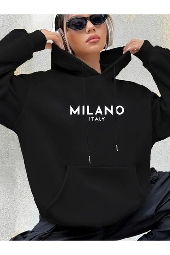 npLStore Milano Italy Printed Hooded Sweatshirt