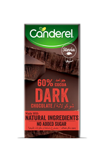 Canderel Dark Chocolate,60% Cocoa, No Added Sugar 75gm x 4
