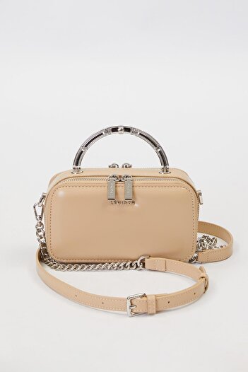 Levidor Khaki Metal Strap Detail Shoulder Bag