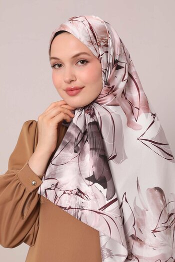 Levidor Mink Abstract Floral Pattern Twill Shawl