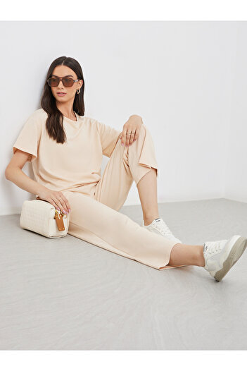Take Two By Styli Solid Casual T-Shirt and Pants Co-Ords