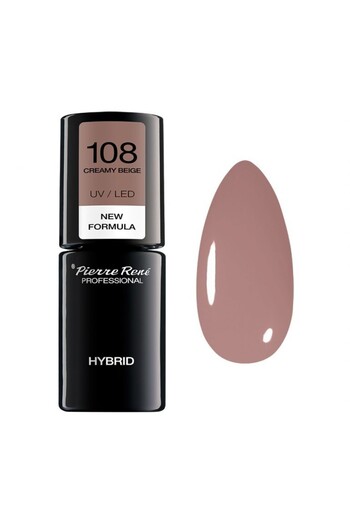 Pierre Rene Semi-Permanent Nail Polish - Color Hybrid New Formula Creamy Beige Nr. 108 6ml