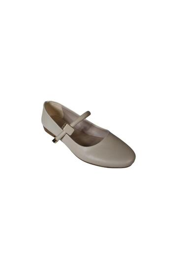 Yaz Kış Ayakkabı Yazkish Women's Black Skin Ballerinas with Skin-Colored Straps