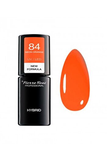 Pierre Rene Oja Semipermanenta - Color Hybrid Polish Nr. 84 Neon Orange 6ml - Pierre Rene