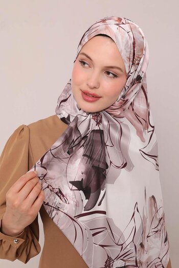 Levidor Mink Abstract Floral Pattern Twill Shawl
