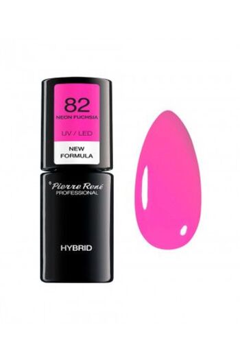 Pierre Rene Semipermanent Nail Polish - Color Hybrid Polish No. 82 Neon Fuchsia 6ml - Pierre Rene