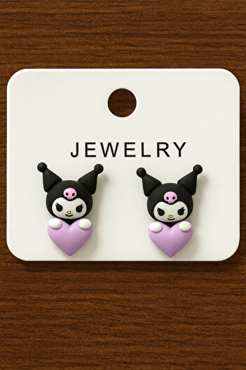 Bittox Anime Character Kuromi Steel Tarnish-Free Earrings for Children - Cute Character Jewelry