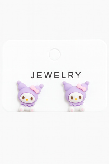 Bittox Anime Character Kuromi Steel Tarnish-Free Earrings for Children - Cute Character Jewelry
