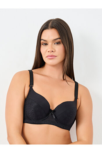 Styli Jacquard Panel Padded Wired Bra