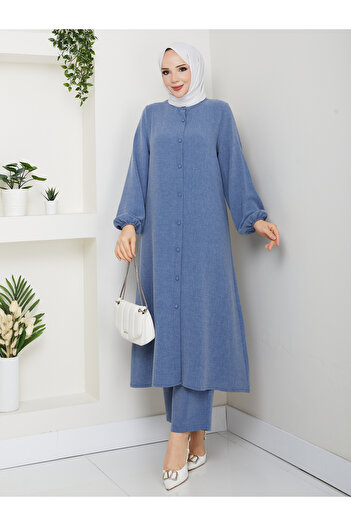 Rüyam Moda Shirt and Pants Double Gökçe Set
