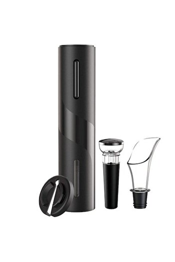 WTO Set 4 Accessories for Wine, WTO®, Electric Corkscrew, Vacuum Stopper, Aerator, Foil Cutter, Elegant