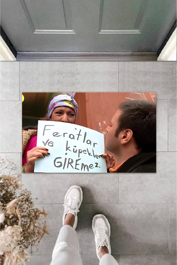 Tahtakale Toptancısı No Ferhats or Earrings Allowed – Doormat |   Non-Slip Sole, High Quality Digital Printing