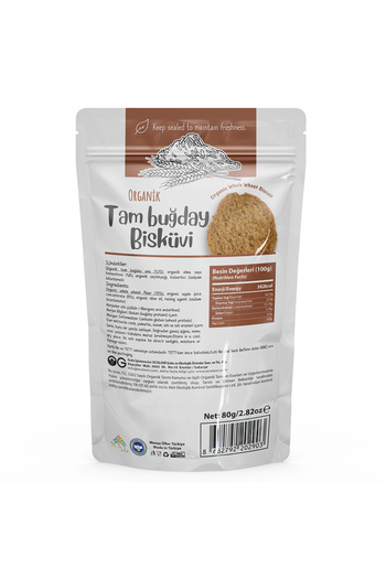 OG natural Organik Tam Buğday Bisküvi 80 gr