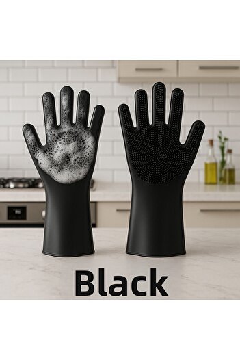 DUFF CLEAN 1 Pair Magic Heat Resistant Silicone Multi Purpose Dish Gloves Brush
