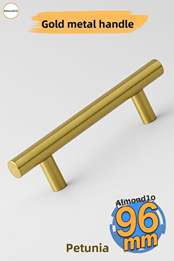 Badem10 Alteta (96 mm - 9,6 cm) Mânere din metal auriu pentru mobilier, sertar de bucătărie, dulap, dulap