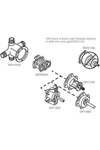 STOREMAX Goldwhirl Part 876851 -Temp Mixer and Pressure Balancing Unit Kit, Single, Black Trendflash 467437