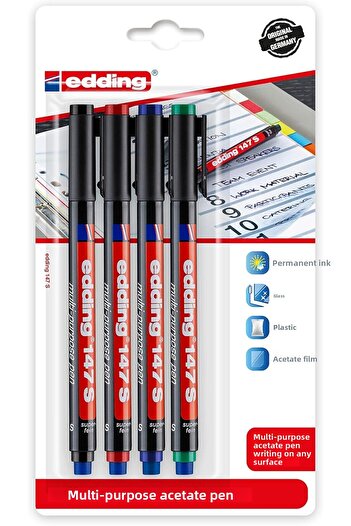 STOREMAX بوليسايت ED147B499 سيلجيل أسيتات 0.3 مم 4 قطع مختلطة أسود/أحمر/أزرق/أخضر تريندزاب 467437