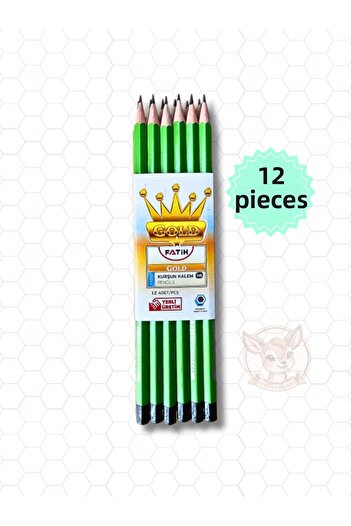 Fatih Gold Pencil Green (12 Pieces)