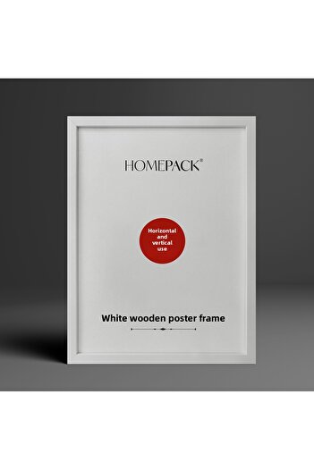 HOMEPACK 21X30 cm White Wooden Framed Poster Frame, Blank Frame, White-Frame-21X30