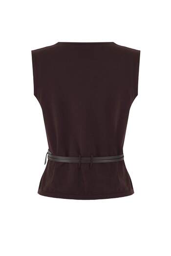 Trendyol Collection Limited Edition Brown Premium Yarn/Special Yarn Knitwear Vest Twoaw26Ye00033