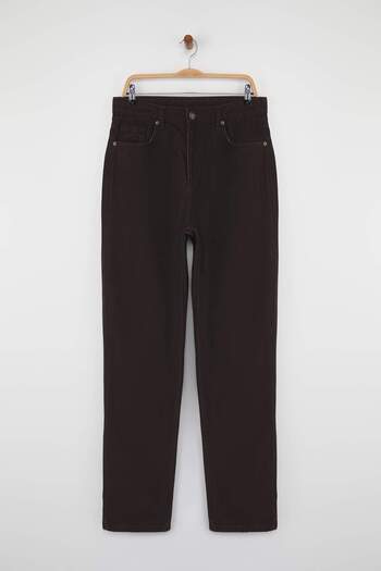 Trendyol Collection Braune Baggy Weite Jeans HoseTMNAW24JE00027