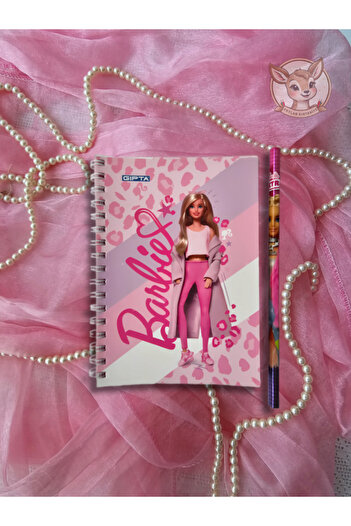 Ceylan Kırtasiye Barbie Homework Book for Girls, 80 Sheets A6 Lined Notepad (1 Piece)