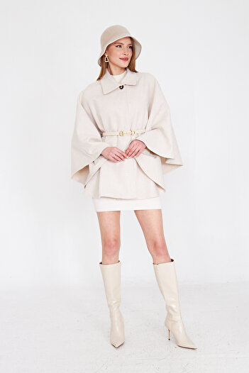 SevdeUgur Women's Belted Stamp Poncho / Sevde Ugur