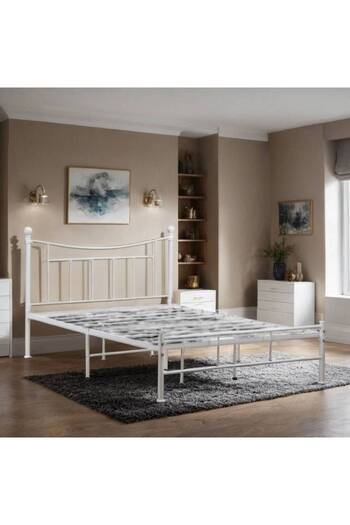 Al Saada Home Iron Bed Frame - 200 X 180 cm - White