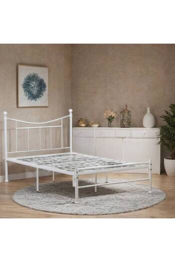 Al Saada Home Iron Bed Frame - 140 X 200 cm - White