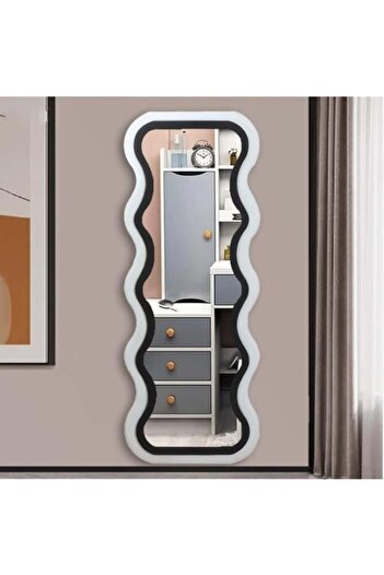 Family Ship Long Wall Mirror with Wavy Frame