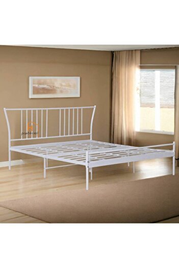 Al Saada Home Iron Bed Frame - White - 200 X 180 cm
