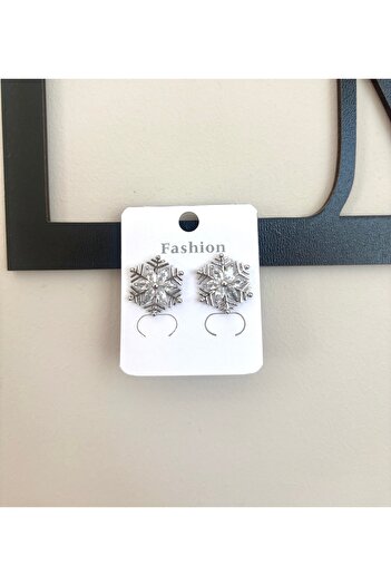 DEFORA Zircon Stone Snowflake Steel Earrings