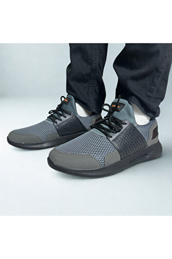 G CLASS Men's Gray Smoked Mesh Quality Casual Sports Shoes - Anti-Slip Comfortable Sole