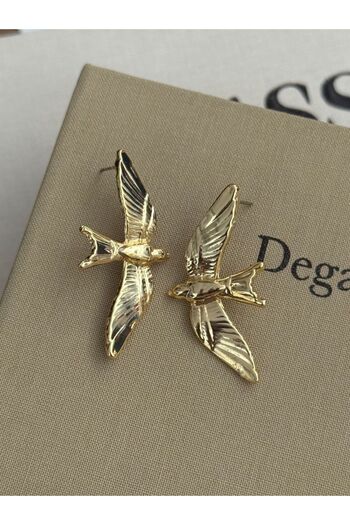 MioArt Women's Stylish Patterned Bird Earrings