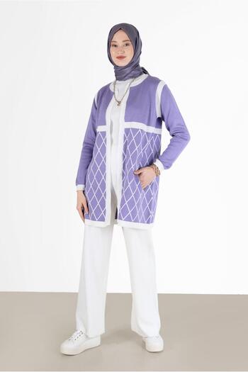 Alvina GEOMETRIC PATTERNED DETAILED KNITWEAR CARDIGAN 42067
