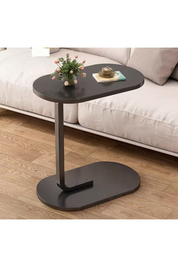 Family Ship Wooden Serving Table with Metal Base - Black