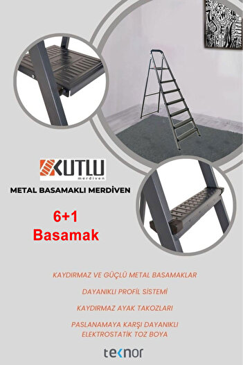 Teknor Kutlu Dayanıklı 6+1 Metal Basamaklı Merdiven