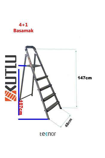 Teknor Kutlu Dayanıklı 4+1 Metal Basamaklı Merdiven