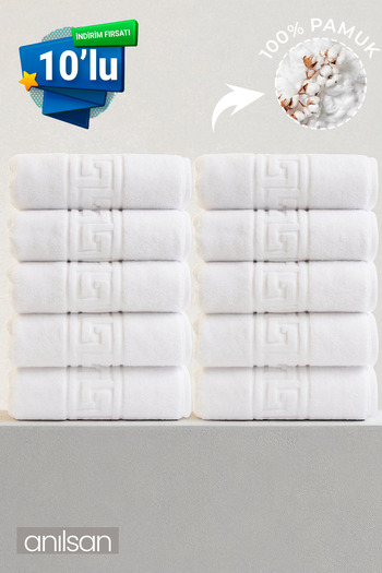 Anılsan 10 Πετσέτες Χεριών Ελληνικές - 50x90 cm, 225gr, 100% βαμβάκι, πετσέτες σπα και ξενοδοχείου